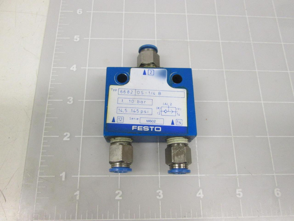 FESTO 6682 0S-1/4 B DOUBLE RELEASE PNEUMATIC VALVE T67263