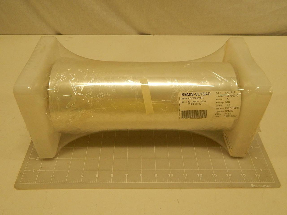 BEMIS CLYSAR CPS465994 12" HPGF 45 GA 5" OD X 3" ID HEAT SHRINK WRAP ROLL 618 FT T69508