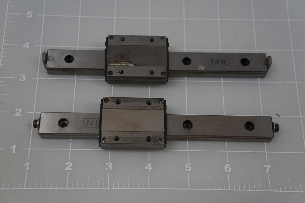 LOT OF 2 NB DPI SER15A BEARINGS W/ 6" RAILS T69546