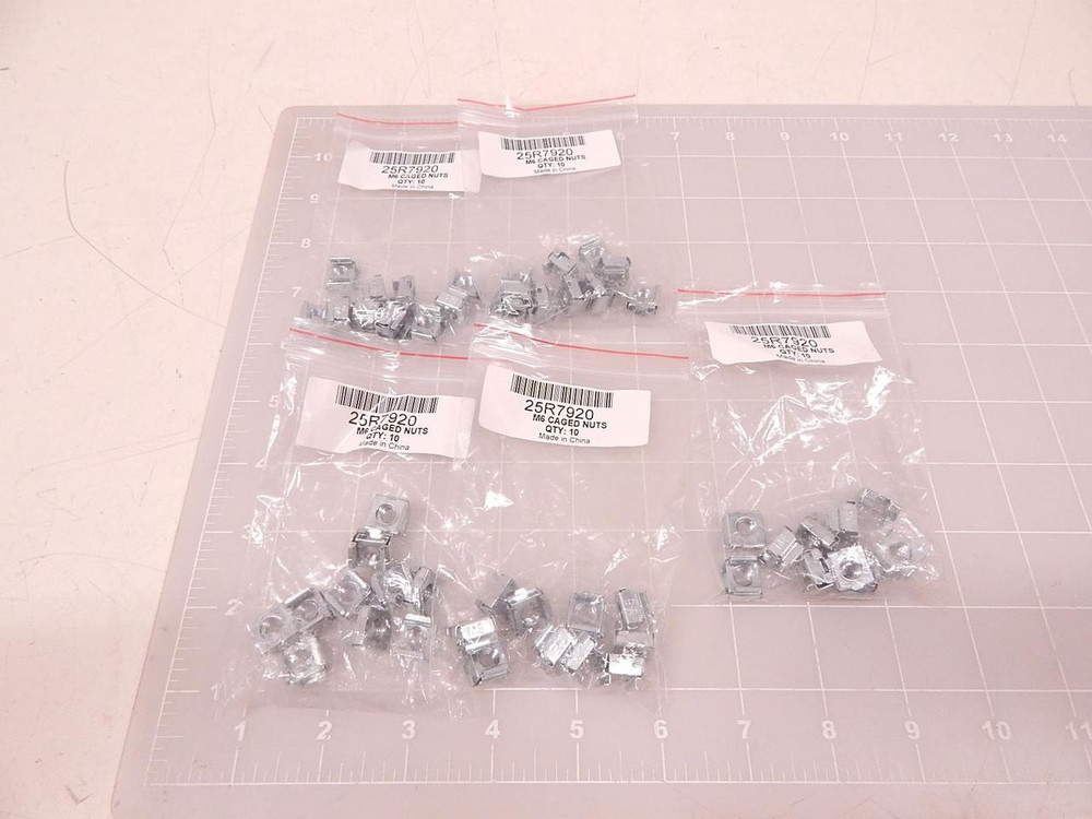 LOT OF 50 25R7920 M6 CAGED NUTS T74083