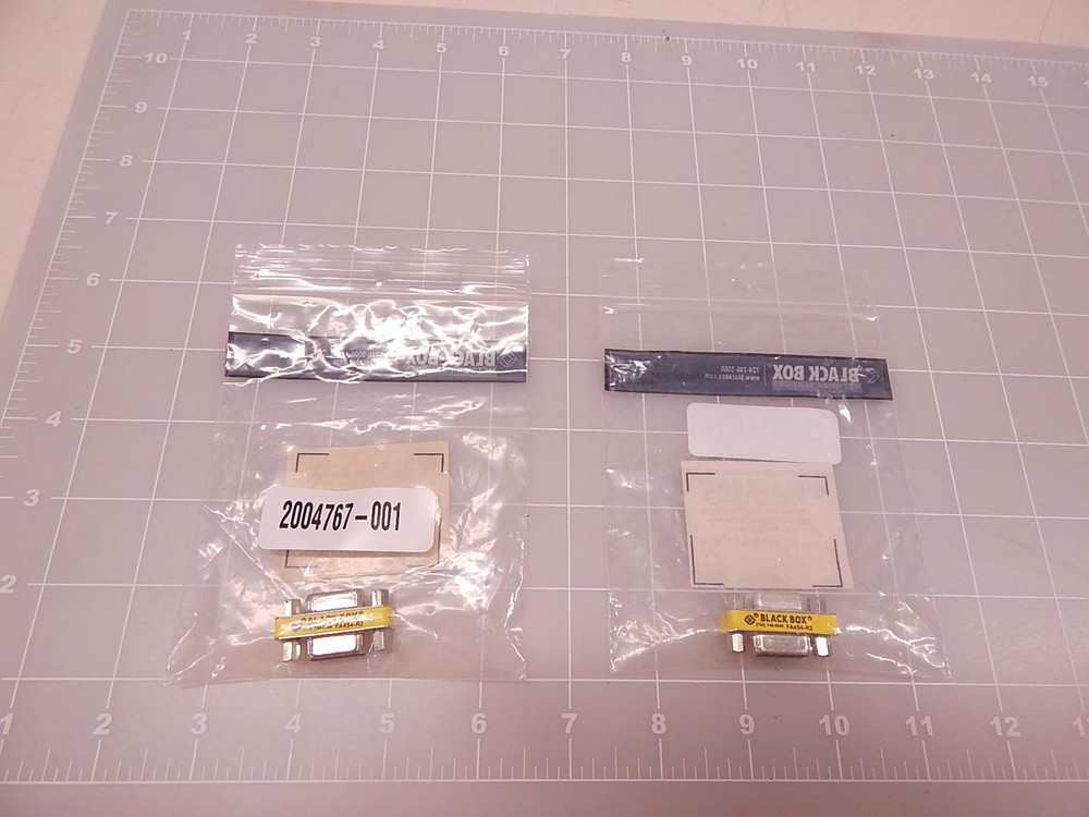 LOT OF 2 BLACK BOX FA454-R2 EMI/RFI SHIELDED GENDER CHANGER DB15HD FEMALE TO FEMALE T76398
