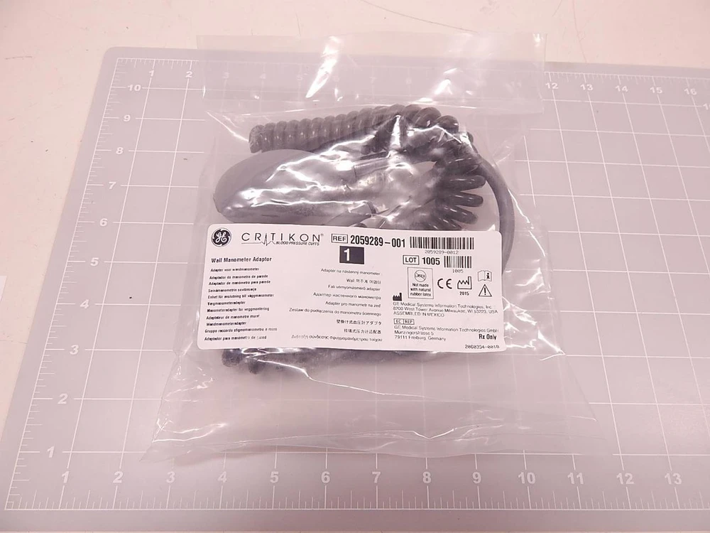 GE GENERAL ELECTRIC MEDICAL SYSTEMS 2059289-001 WALL MANOMETER ADAPTOR T76408