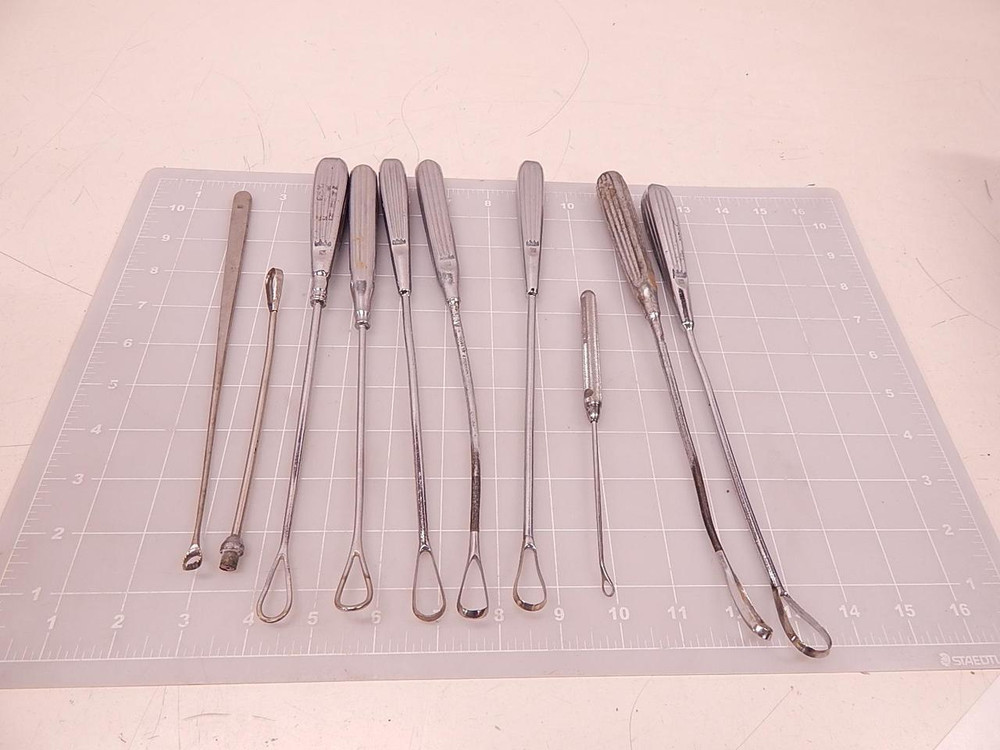 LOT OF 10 V MUELLER SKLAR GL 1600 SURGICAL INSTRUMENTS CURETTES T78660