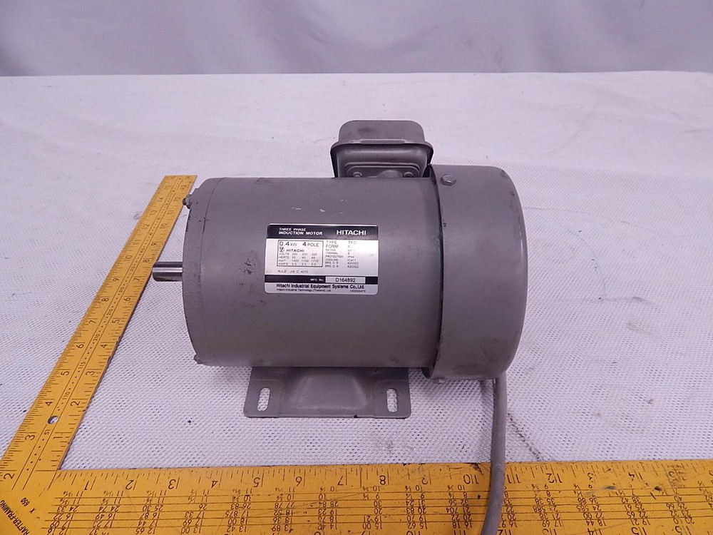 HITACHI D164892 THREE PHASE INDUCTION MOTOR 0.4 KW 4 P 200-220 V 50-60 HZ T84825