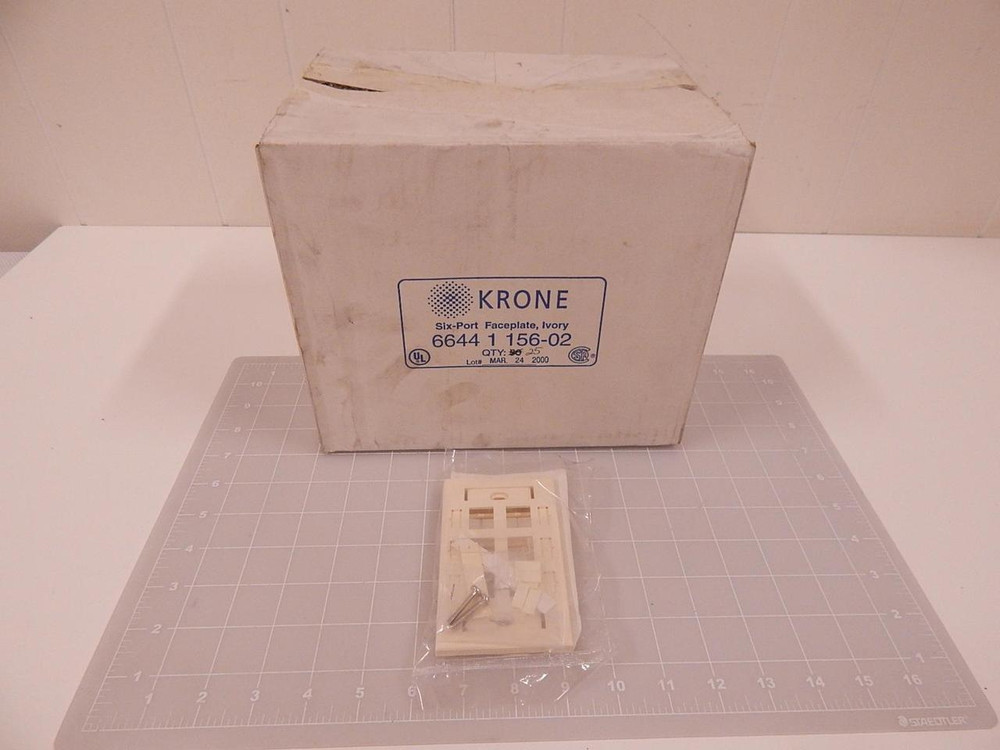LOT OF 25 KRONE 6644 1 156-02 SIX-PORT FACEPLATE T85025