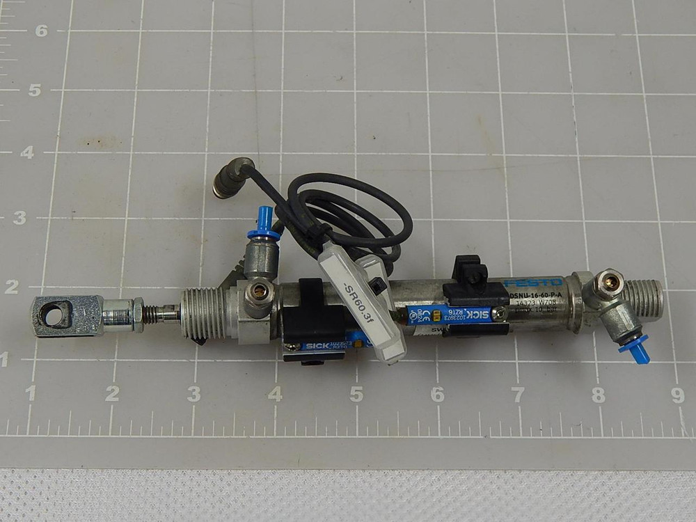 LOT OF 8 FESTO DSNU-16-60-P-A PNEUMATIC CYLINDERS T86629
