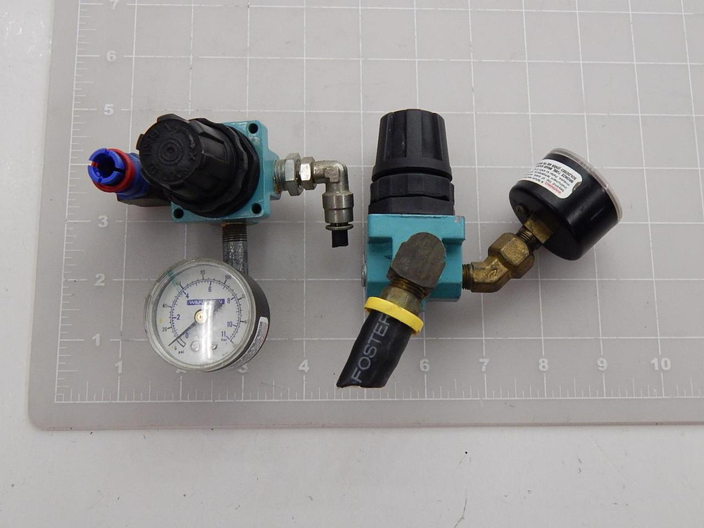 Lot of 2 Wilkerson R00-02-000 Air Pressure Regulators W/ Gauges T89313 For Sale