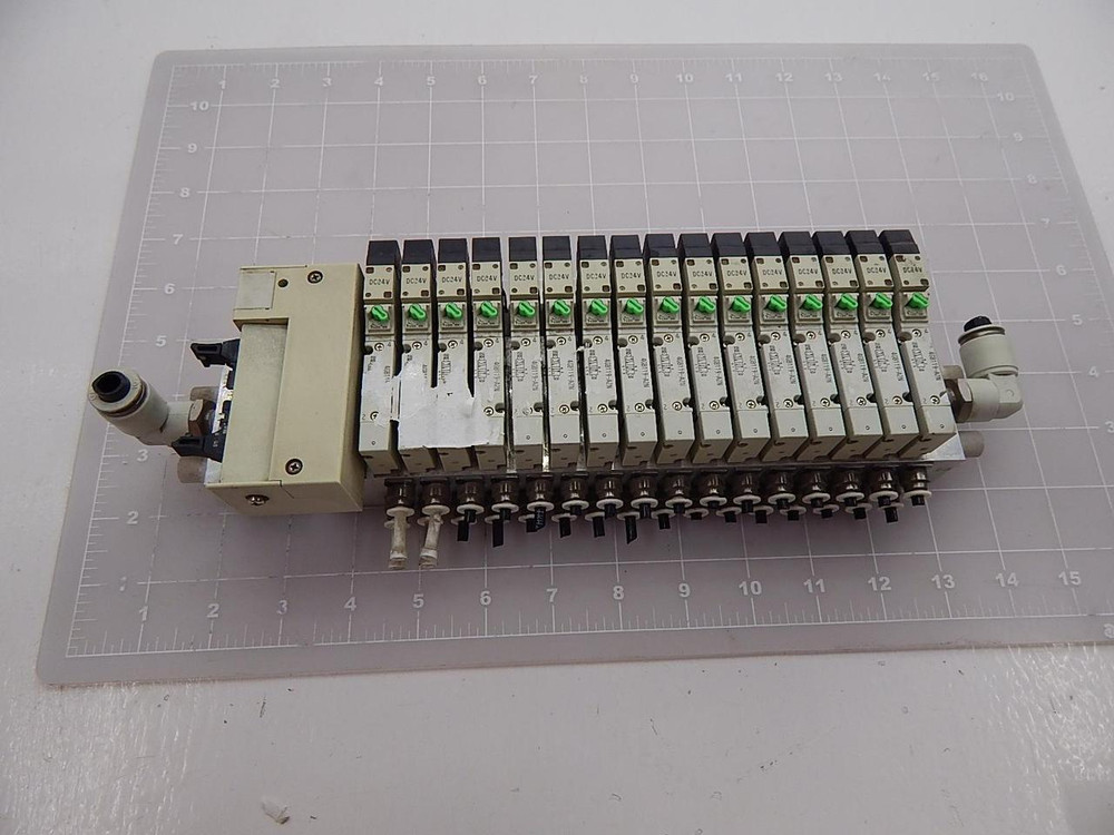 Lot of 16 CKD 4GB119-A2N Solenoid Valves W/ Manifold T89757 For Sale