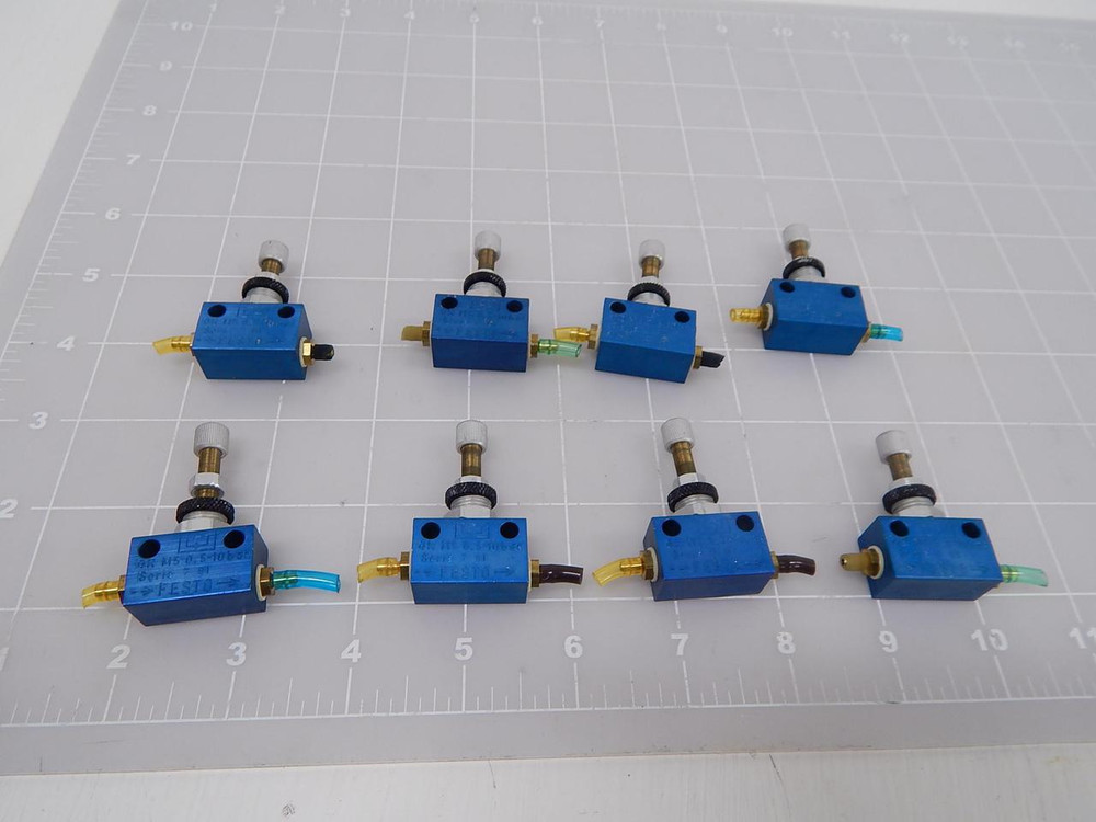 Lot of 8 Festo GR M5 1-Way Flow Control Valve T90757 For Sale