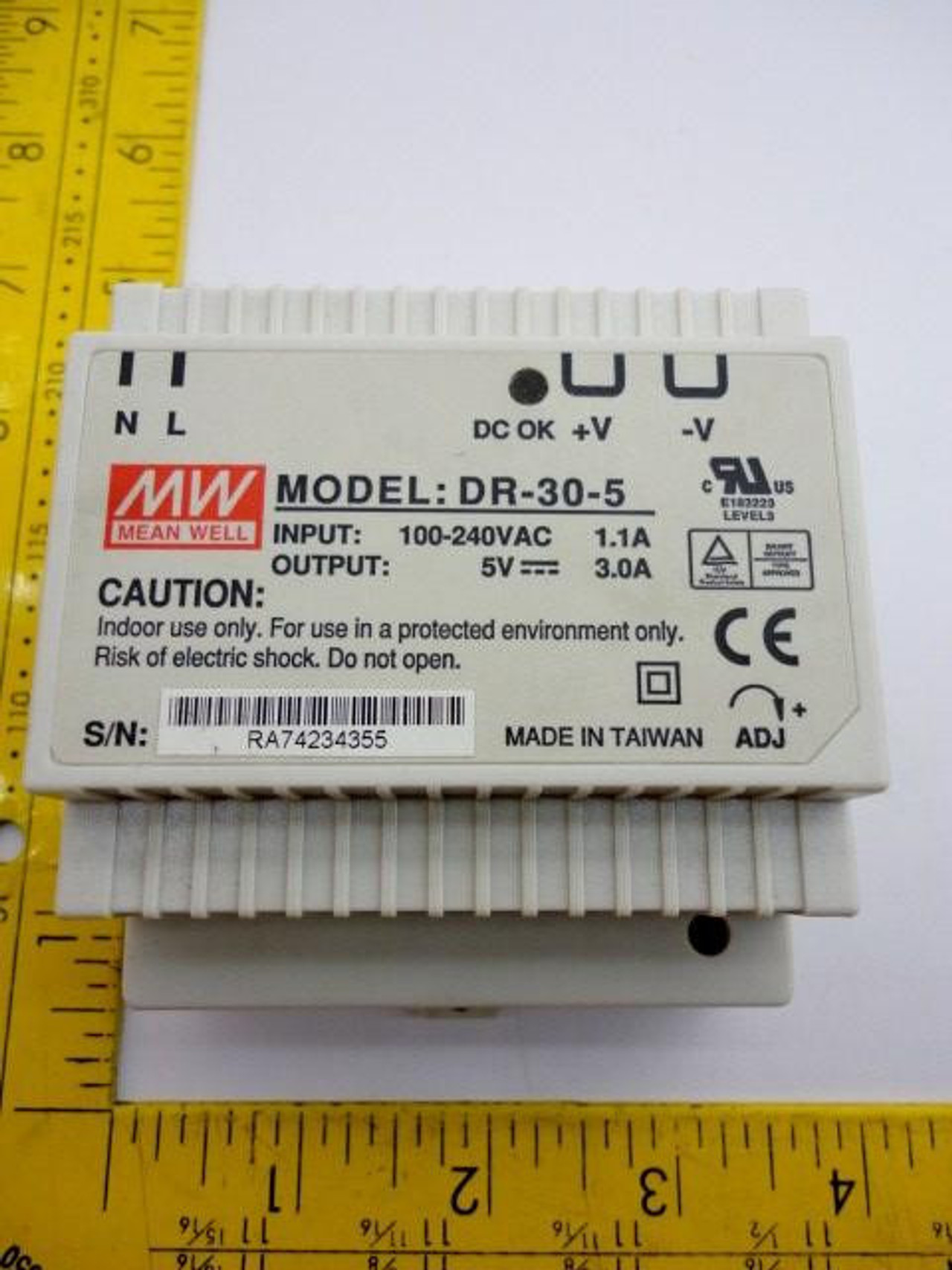 MEAN WELL DR-30-5 POWER SUPPLY AC/DC SINGLE-OUTPUT 5 VOLT 3A 15W T15711