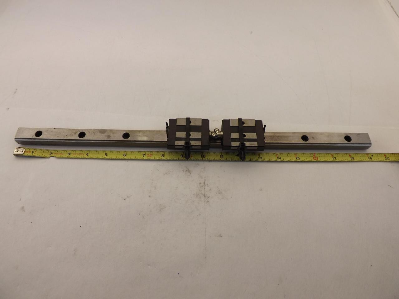 LOT OF 2 THK GSR20V 8J02 BEARINGS W/ 19'' CNC LINEAR SLIDE RAILS