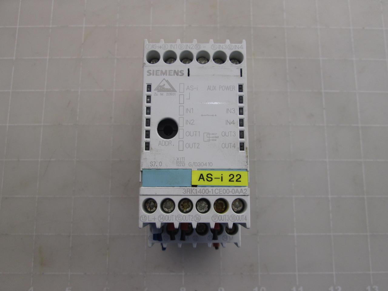 SIEMENS 3RK1400-1CE00-0AA2 AS-INTERFACE SLIMLINE MODULE T53244