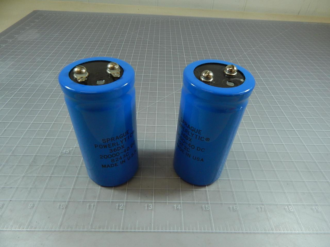 Lot of 2 Sprague Powerlytic 36DX, 8243C Capacitor T94411 For Sale