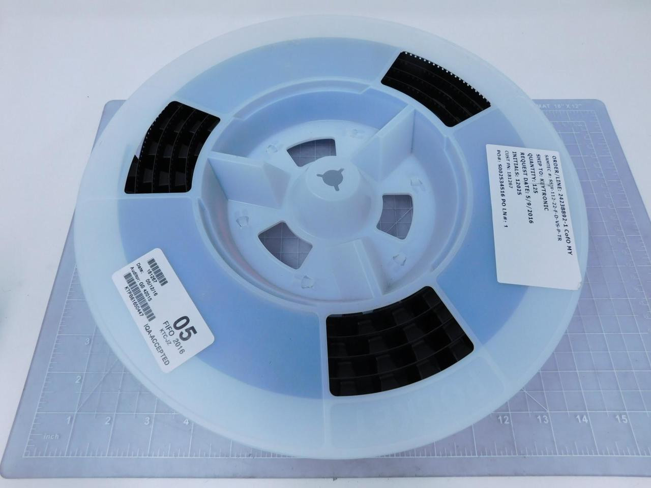 Lot of 125 Samtec SSW-112-22-F-D-VS-P-TR 0.025 SOCKET STRIPS T119987 For Sale