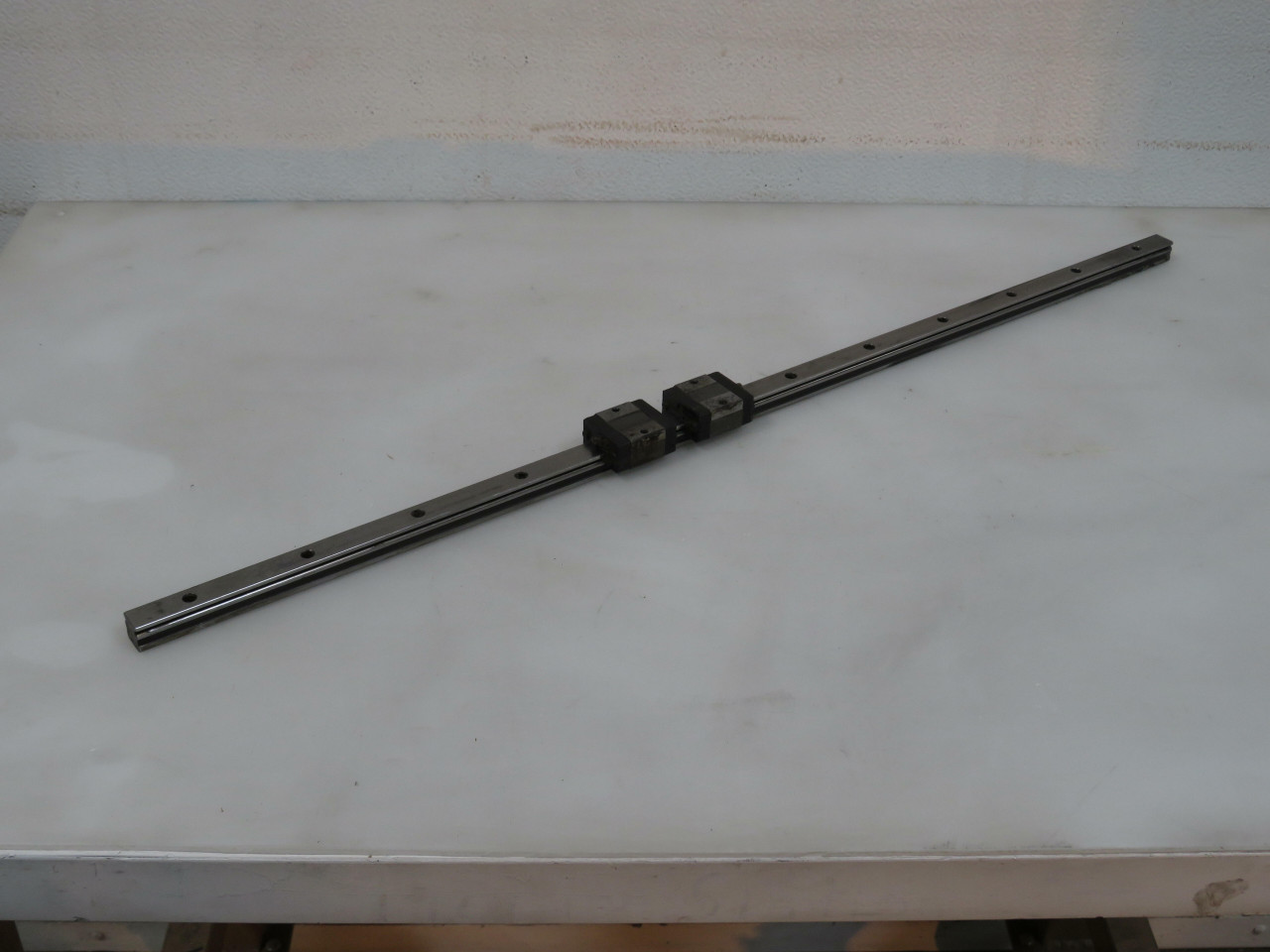 Lot of 2 IDK LWESC15  Linear Bearing Blocks on a 28 In Rail  For Sale