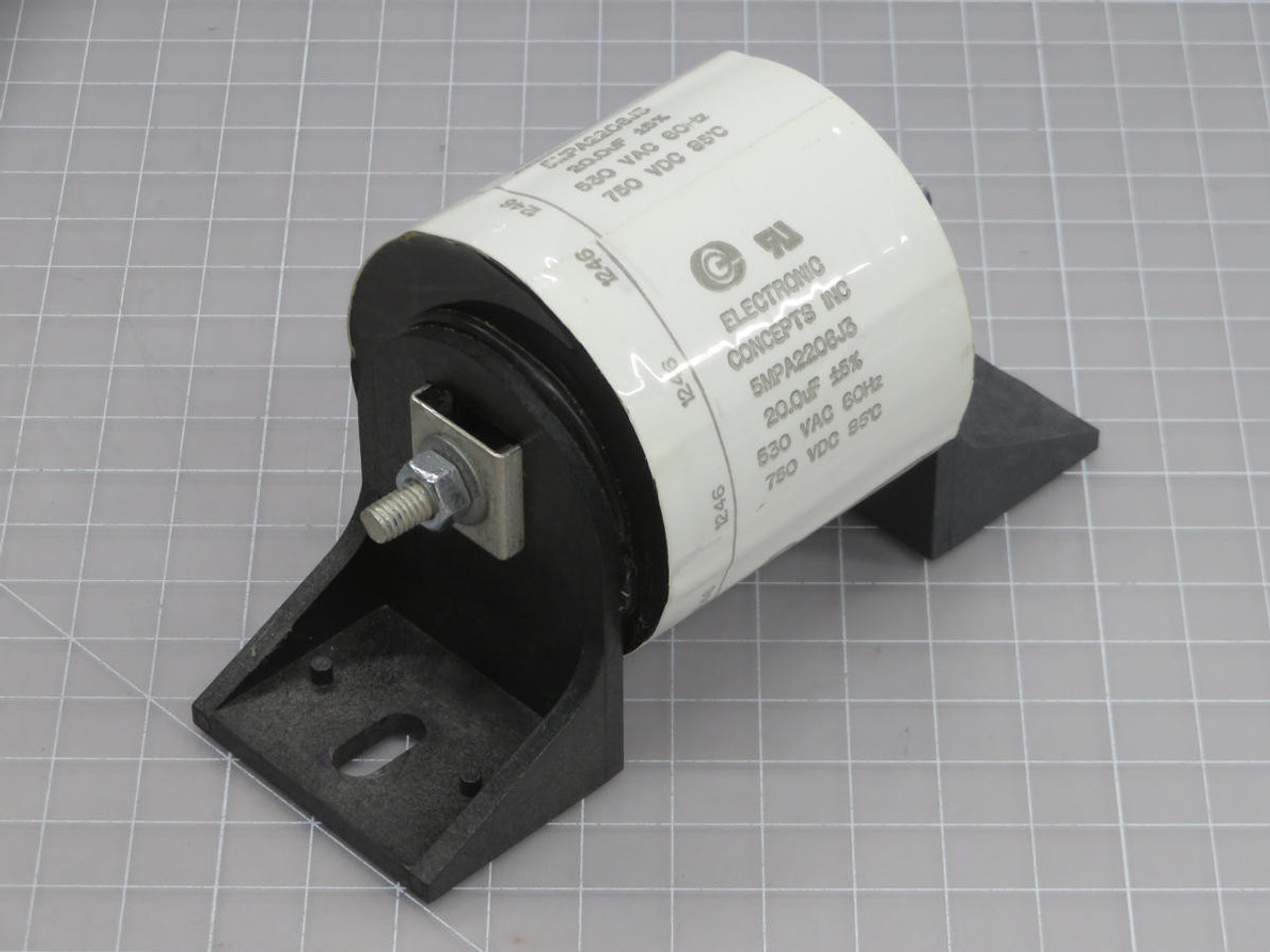 Electronics Concepts   5MPA2206J3  Film Motor Run Capacitor W/Brac  For Sale