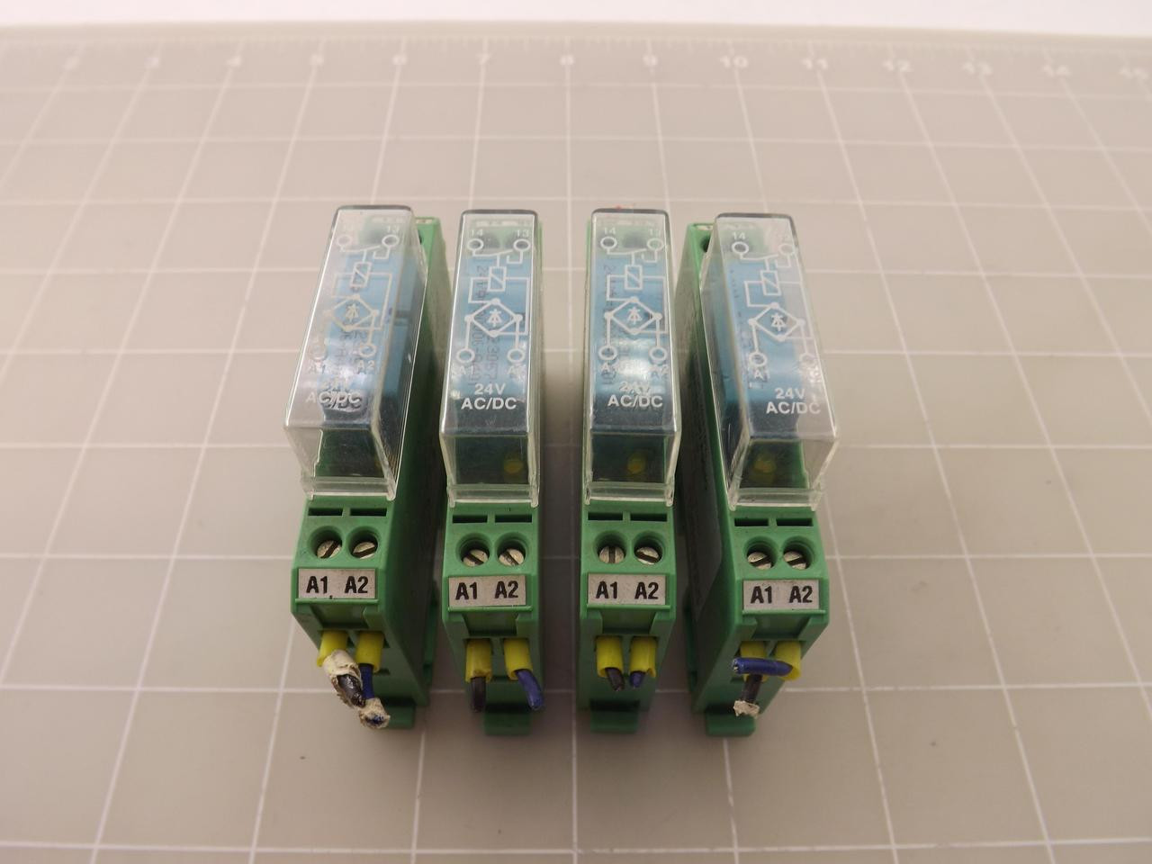 LOT OF 4 PHOENIX CONTACT 2949240 91021 RELAYS T43915