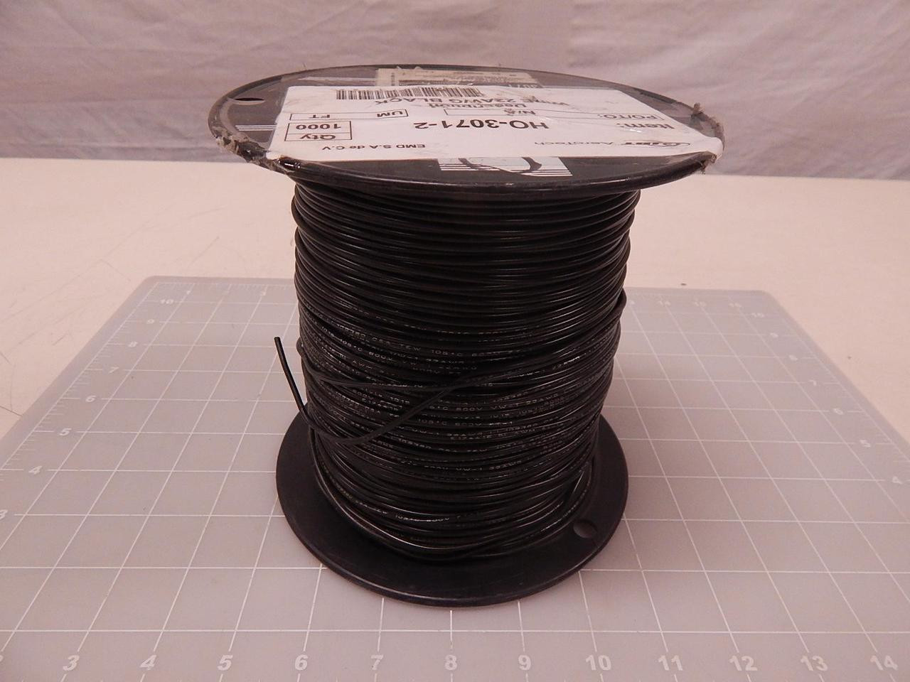 LOT OF 1000 FT JBT AEROTECH HO-3071-2 3071 WIRE 22 AWG BLACK 600 V T83660