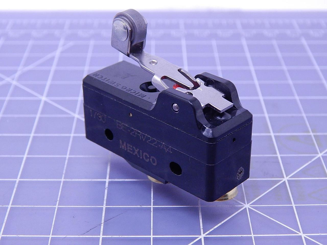 Micro Switch BE-2RV22-A4 Basic / Snap Action Switches 25 A 1.05 In Roller lvr # 8 Screw Terminals T107040 For Sale