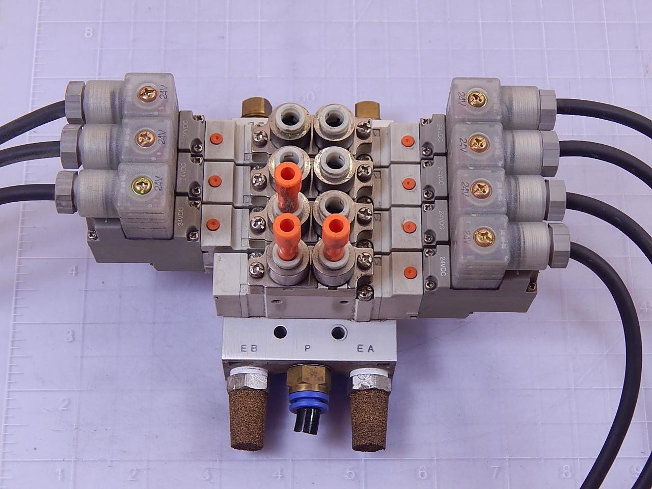 4 SMC SY5220-5DZ-C8 Solenoid Valves w/ Manifold - Shop Now