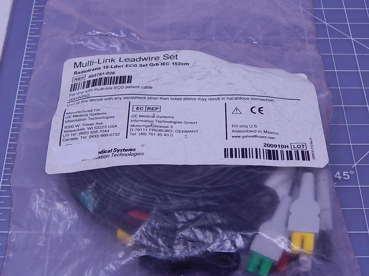 New GE 403751-026 MULTI-LINK LEADWIRE SET T107698 surplus at a great price