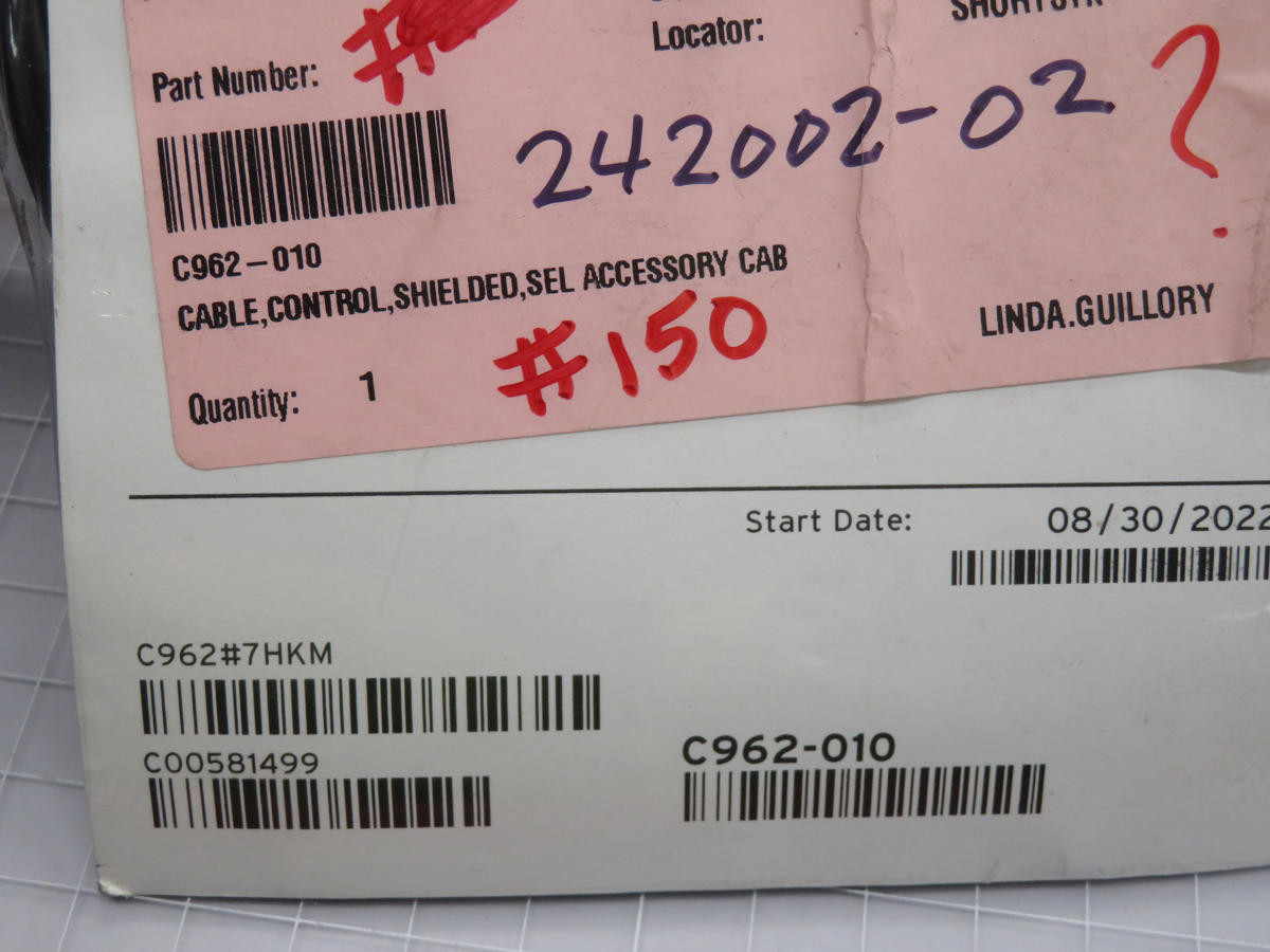 New SEL C962-010 C962#7HKM COAXIAL CABLE T209263 surplus at a great price