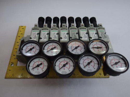 LOT OF 8 NUMATICS  AKJDH0002LDRM 041BA400M000061 PNEUMATIC PRESSURE CONTROLLERS 150PSIG-AIR T17161
