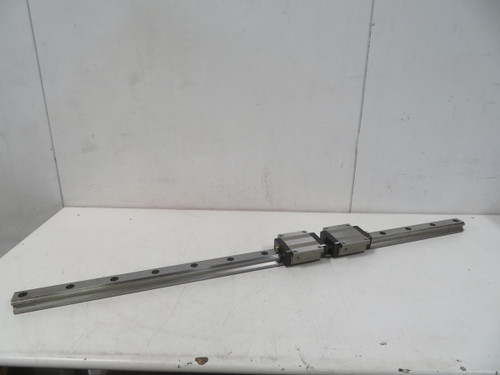Lot of 2 THK  HSR45  Linear Block Bearing on 55 Inch Rail  For Sale