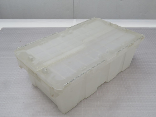 Lot of 60   CFP-075  Clear Plastic Industrial Bins w Covers 18x11x7  For Sale
