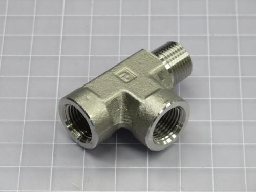 Lot of 2 Parker  6-6-6 ST-SS  Pipe Fittings FT Tee  For Sale