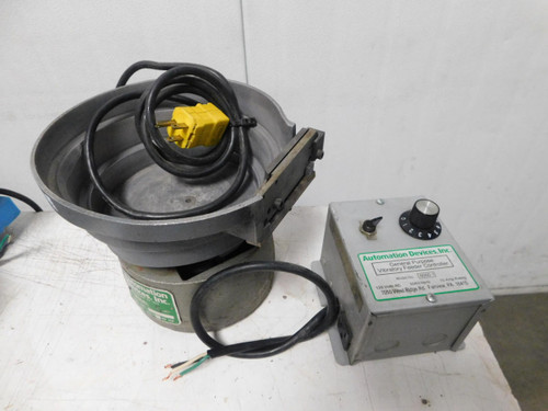 Automation Devices  5  Vibratory  magnetic parts bowl feeder w/speed control, 8 in.   For Sale