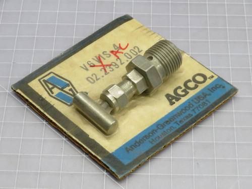AGCO  V6VIS-4 02.2392.002 Stainless Bleeder Valve Plug  For Sale