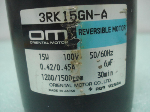 ORIENTAL MOTOR 3RK15GN-A REVERSIBLE MOTOR T7926