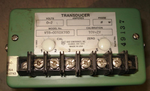 OHIO SEMITRONICS VT8-0010X780 TRANSDUCER T5300
