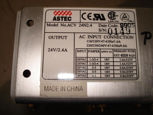 ASTEC ACV 24N2.4 POWER SUPPLY 24V 2.4A T5309