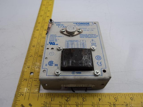 CONDOR HB12-1.7-A DC POWER SUPPLY 1.7A@12VDC T19491