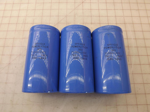LOT OF 3 SPRAGUE POWERLYTIC 36D 71000-25DC 7921L 1601 0180-1843 CAPACITORS T34387