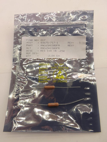 LOT OF 2 RNC65H1580FM RESISTORS T40867