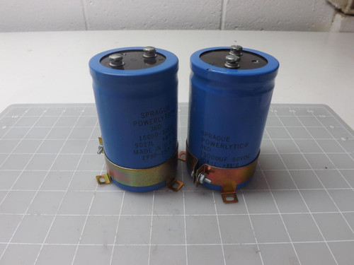 LOT OF 2 SPRAGUE POWERLYTIC 36D EP50-153 CAPACITORS T48808