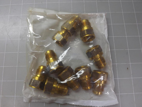 LOT OF 10 BRASS CRAFT 46-8-8 FLARE X F.I.P. UNION T50619