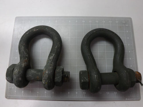 LOT OF 2 ALLOY 19207-12328579 WLL21T MILITARY SHACKLES T50514
