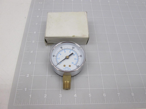 0-200 PSI PRESSURE GAUGE 1/4 NPT BRASS LOWER 2 1/2"DRY T58039