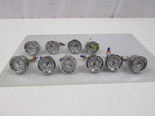 LOT OF 10 UNITED INSTRUMENTS ANSI-B40.1 PRESSURE GAUGE T62629