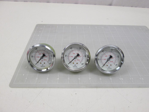 LOT OF 3 NOSHOK 0-1500 PSI 0-10000 KPA GAUGES T62113
