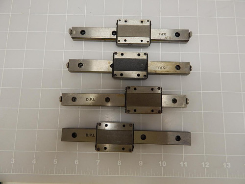 LOT OF 4 SER15A BEARINGS W/ 6" CNC LINEAR SLIDE RAILS