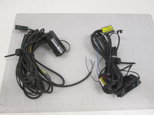 LOT OF 2 KEYENCE LV-21A AMPLIFIER UNIT MAIN UNIT PNP WITH LV-H62 PHOTOELECTRIC SENSOR DIGITAL LASER OPTIC 2METER T62752