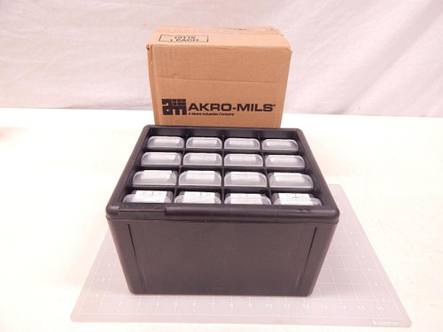 LOT OF 32 AKRO MILS RK-08 RESISTORS W/ DRAWER BIN CABINET T69898
