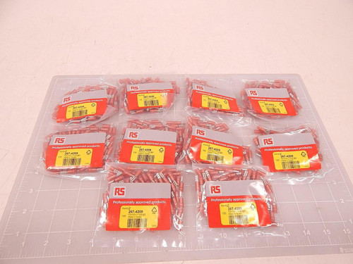 LOT OF 1000 ROHS 267-4209 FDNYD1-110(8) RED INSULATED CRIMP RECEPTACLE 2.8 X 0.8MM 22 T73652
