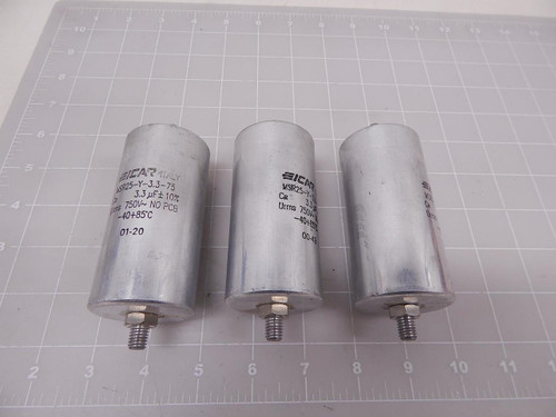 Lot of 3 ICAR MSR25-Y-3.3-75, 3.3 uF, 750 V Capacitor T93168 For Sale