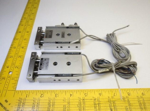 LOT OF 2 SMC CXSL15-20-Z73L CYLINDER GUIDE DUAL ROD T14414
